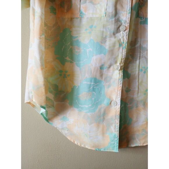 Paris Station Pastel Blouse Button Front Floral 80s Vintage NWT Size 10 - Picture 2 of 8